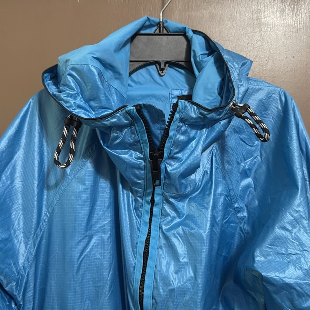 BOSS by Hugo Boss Men's Coslo Aqua Jacket Blue Hooded Windbreaker Jacket - Picture 3 of 6